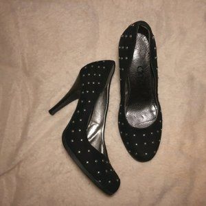 Elegant heels stilettos silver studs leather